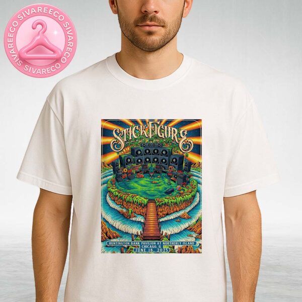 Stick Figure Live Show Poster At Huntington Bank Pavilion In Chicago IL On June 18 2025 Unisex T-Shirt