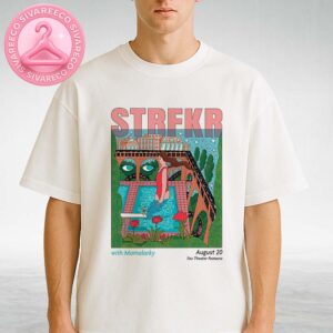 Strfkr Live Show Poster At Fox Theater Pomona On August 20 2025 Featuring Surreal Pool And Fantasy Architecture Artwork With Mamalarky Unisex T-Shirt