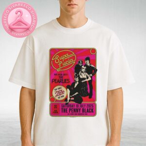 Supa Lucia Live Show Poster At The Penny Black In Brunswick Australia On July 19 2025 Featuring Retro Pop Art Band Portrait And Neon Typography Unisex T-Shirt