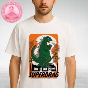 Superdrag Live Poster At The Troubadour In Los Angeles California On June 20 And 21 2025 With Green Godzilla Artwork Unisex T-Shirt