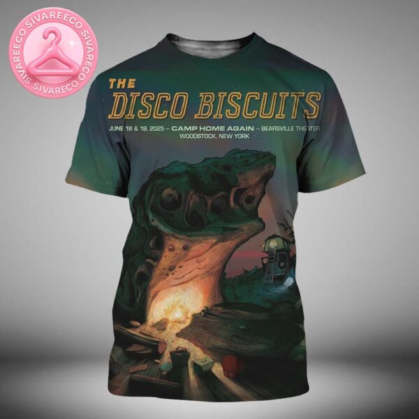The Disco Biscuits At Camp Home Again In Lafayette GA On June 18 2025 With Neon Holographic Cassette Player Design All Over Print Shirt