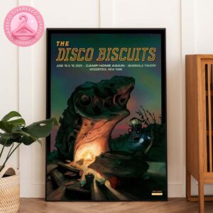 The Disco Biscuits At Camp Home Again In Lafayette GA On June 18 2025 With Neon Holographic Cassette Player Design Home Decor Poster Canvas