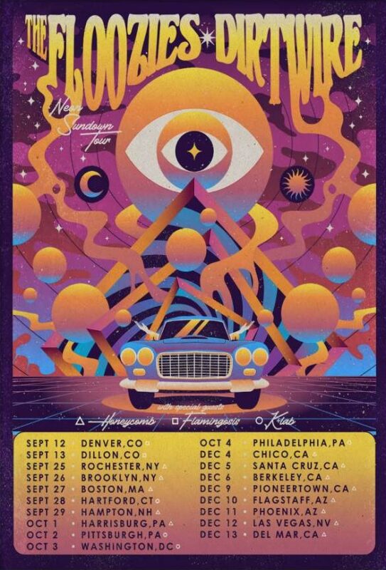 The Floozies and Dirtwire Neon Sundown Tour 2025 Poster