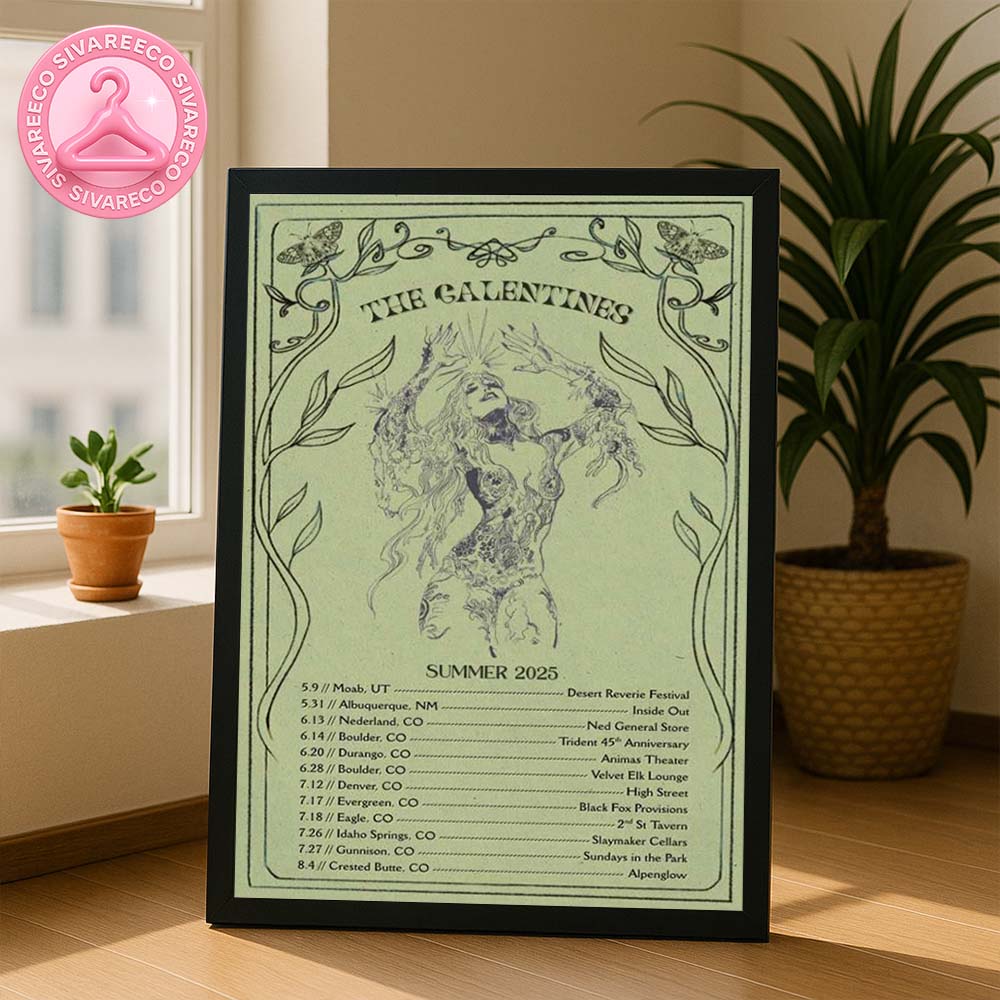 The Galentines Summer Tour Poster For Colorado Shows In June And July 2025 With Botanical Nude Illustration Artwork Home Decor Poster Canvas
