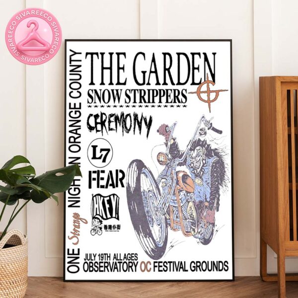 The Garden Concert Poster For One Strange Night In Orange County On July 19 2025 At Observatory OC Featuring Punk Biker Cartoon And Hardcore Guest Lineup Home Decor Poster Canvas
