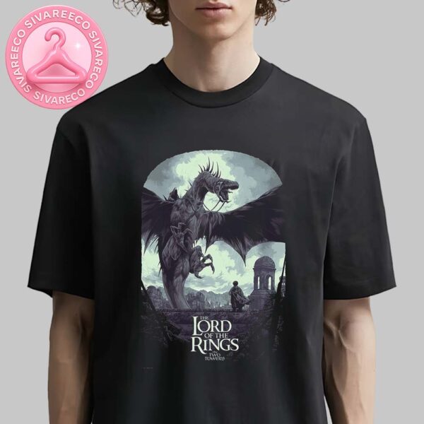 The Lord of the Rings The Two Towers Poster Nazgûl on Fellbeast Frodo And Gollum Fan Art Print Unisex T-Shirt