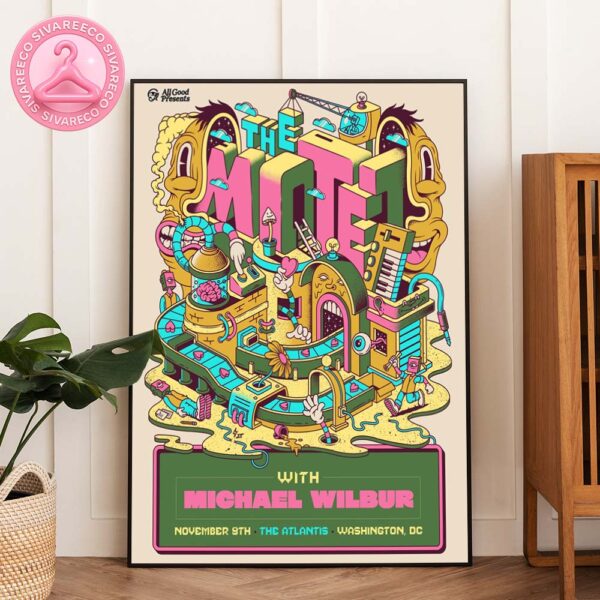 The Motet Concert Poster Featuring Michael Wilbur At The Atlantis In Washington DC On November 8 2025 With Psychedelic Surreal Artwork Home Decor Poster Canvas