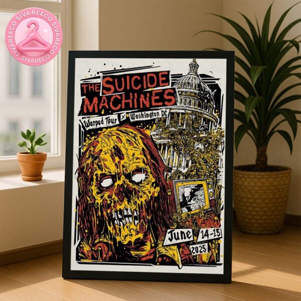 The Suicide Machines Warped Tour Full Show Combined Poster In Washington DC June 14-15 2025 Home Decor Poster Canvas
