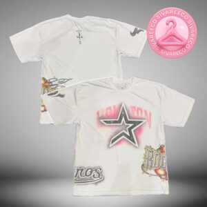 Travis Scott Cactus Jack Fanatics Houston All Over Print T Shirt Featuring Astros Rockets Texans Logos