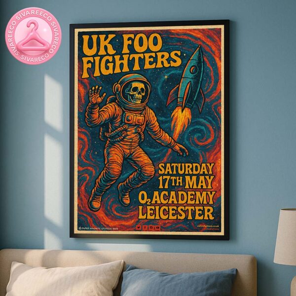 UK Foo Fighters Music Show Poster For Leicester UK At O2 Academy Leicester On May 17 2025 Home Decor Poster Canvas