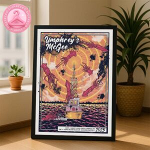 Umphreys McGee Squid Radio Poster At Sharkeys Event Center In Liverpool NY On June 13 2025 Home Decor Poster Canvas