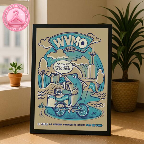 WVMO 98.7FM Poster Celebrating 10 Years In Monona Wisconsin Home Decor Poster Canvas