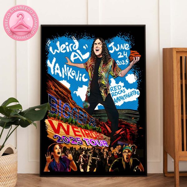 Weird Al Yankovic Bigger and Weirder Tour 2025 Poster at Red Rocks Amphitheatre June 24 2025 Home Decor Poster Canvas
