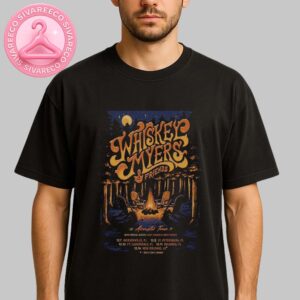 Whiskey Myers And Friends Acoustic Tour 2024 Poster For USA Tour Campfire Scene In Forest With Empty Chairs Under Starry Night Art Work Unisex T-Shirt