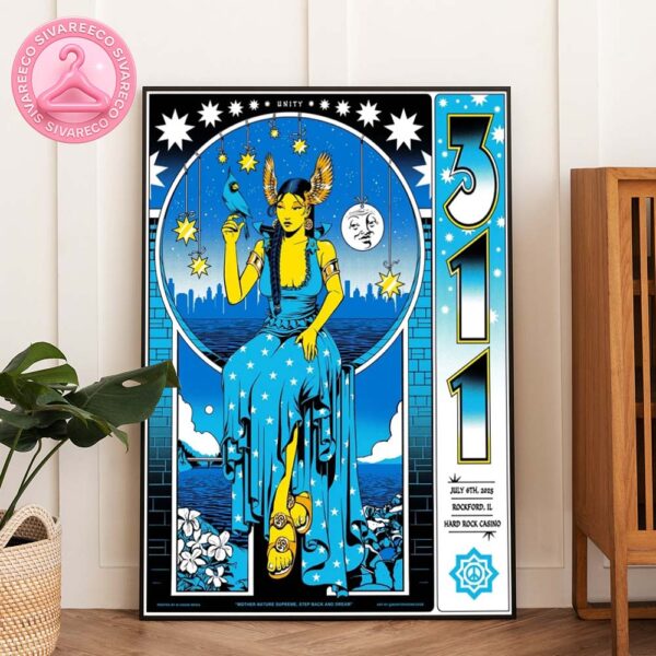311 Official Tour Poster At Hard Rock Casino In Rockford IL On July 6 2025 Featuring Celestial Goddess Art And Unity Theme Home Decor Poster Canvas