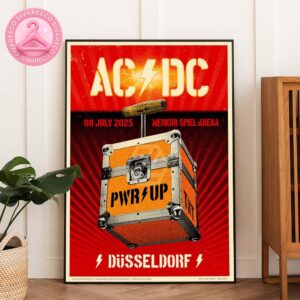 ACDC Concert Poster At Merkur Spiel Arena In Düsseldorf Germany On July 8 2025 With PWR UP TNT Flight Case Artwork Home Decor Poster Canvas