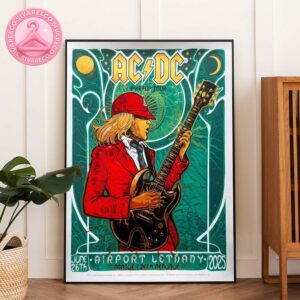 ACDC Live Poster At Airport Letňany In Prague Czech Republic June 26 2025 – PWR UP Tour Artwork By Malleus Home Decor Poster Canvas