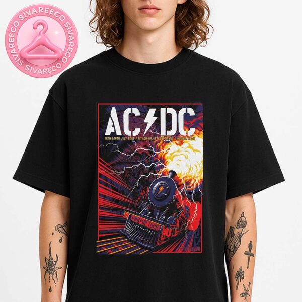 ACDC Tour Poster Power Up Train Artwork at Cívitas Metropolitano in Madrid Spain July 12 & 16 2025 Unisex T-Shirt