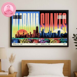 Alabama Shakes Live Poster At The Salt Shed Outdoors In Chicago On July 15 and 16 2025 – Sunrise Sunset Skyline Artwork Home Decor Poster Canvas