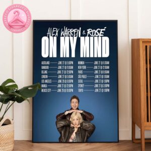 Alex Warren and Rosé Tour Poster Simple Pop Duo Style – On My Mind Global Event June 26–27 2025 Home Decor Poster Canvas