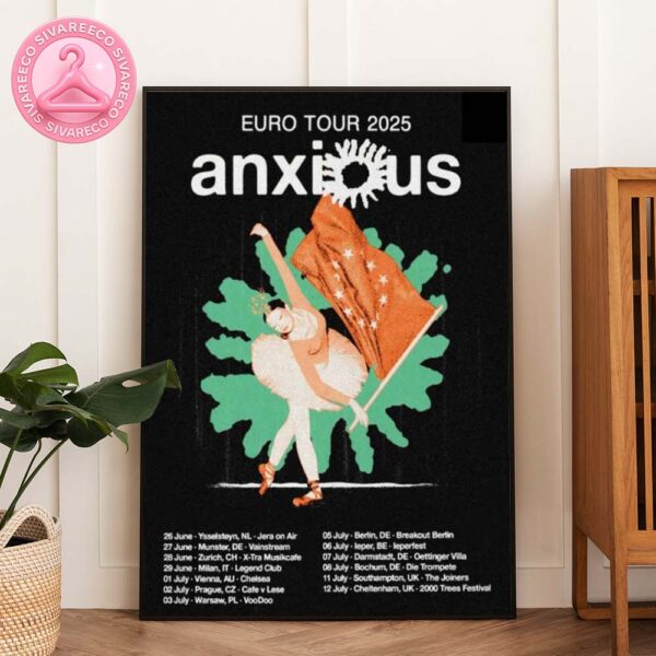 Anxious Euro Tour 2025 Poster For Milan Italy Show On June 29 At Legend Club Home Decor Poster Canvas