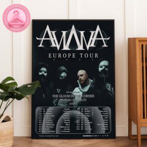 Aviana Europe Tour Poster Featuring Masked Members And Monochrome Industrial Artwork For November 2025 Shows Home Decor Poster Canvas