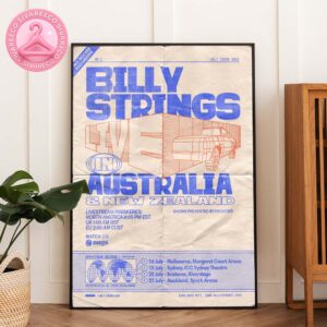 Billy Strings Australia & New Zealand Live Tour Poster July 2025 – Livestream Vintage Magazine Style Artwork Home Decor Poster Canvas