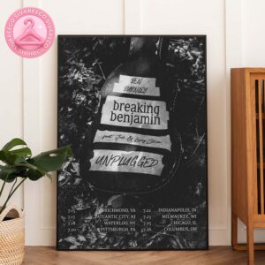 Breaking Benjamin Unplugged Tour Poster With Guitar Case Artwork On Summer 2025 US Dates Home Decor Poster Canvas