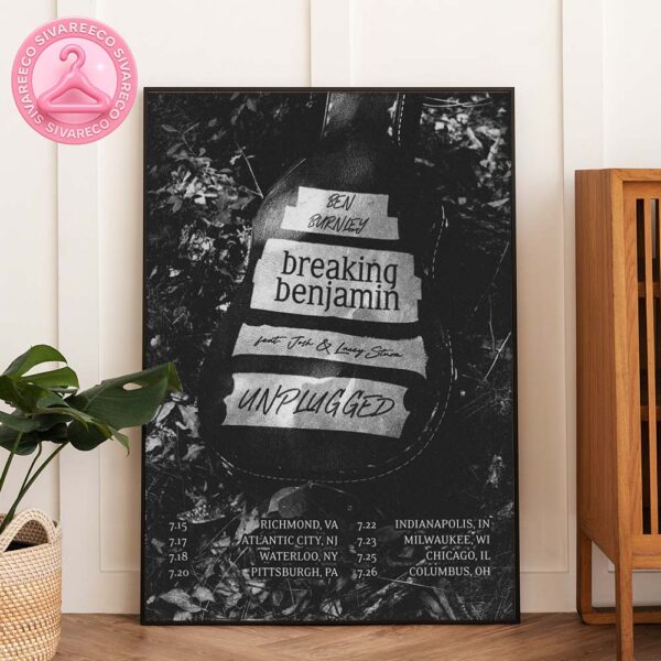 Breaking Benjamin Unplugged Tour Poster With Guitar Case Artwork On Summer 2025 US Dates Home Decor Poster Canvas