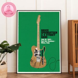 Bruce Springsteen and E Street Band World Tour 2025 Show In Milan Italy At San Siro Stadium On 3rd July 2025 Home Decor Poster Canvas
