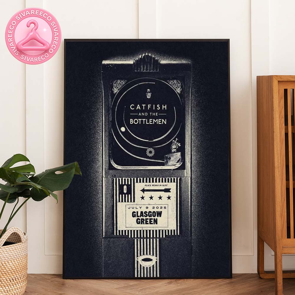 Catfish And The Bottlemen Concert Poster At Glasgow Green In Glasgow UK On July 9 2025 With Vintage Arcade Artwork Home Decor Poster Canvas