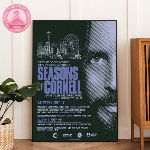 Chris Cornell Birthday Tribute Poster – Seasons of Cornell Seattle July 19-20 2025 Memorial Event Home Decor Poster Canvas