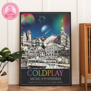 Coldplay Music Of The Spheres Tour Poster At Rogers Stadium In Toronto ON On July 7 8 11 12 2025 With Space Planet Collage Design Home Decor Poster Canvas
