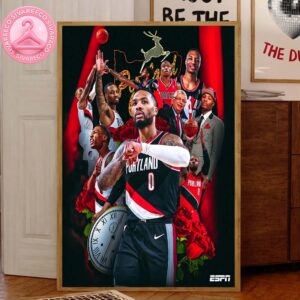 Damian Lillard Trail Blazers Homecoming NBA 2025 Home Decor Canvas Poster