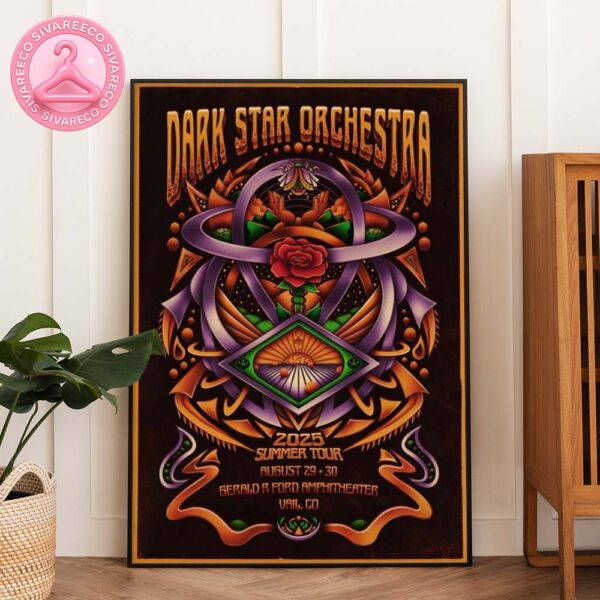 Dark Star Orchestra Psychedelic Tour Poster At The Gerald R Ford Amphitheater In Vail CO On August 29 30 2025 Home Decor Poster Canvas