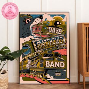 Dave Matthews Band Concert Poster At Pine Knob Music Theatre In Clarkston Michigan On July 9 2025 With Wild Train Artwork Home Decor Poster Canvas