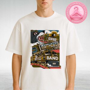 Dave Matthews Band Concert Poster At Pine Knob Music Theatre In Clarkston Michigan On July 9 2025 With Wild Train Artwork Unisex T-Shirt