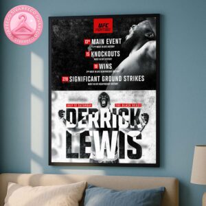 Derrick Lewis UFC Fight Night Poster On July 12 Featuring The Black Beast With Knockout And Win Record Stats Home Decor Poster Canvas