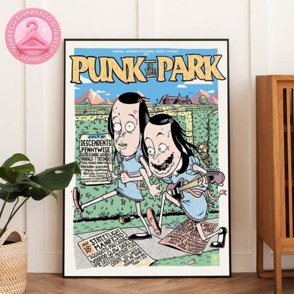 Descendents Concert Poster At Punk In The Park In Denver Colorado On July 19 2025 Cartoon Horror Twins Maze Artwork Home Decor Poster Canvas