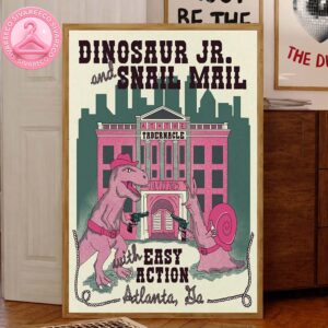 Dinosaur JR And Snail Mail With Easy Action On July 22 2025 In Atlanta GA Home Decor Canvas Poster