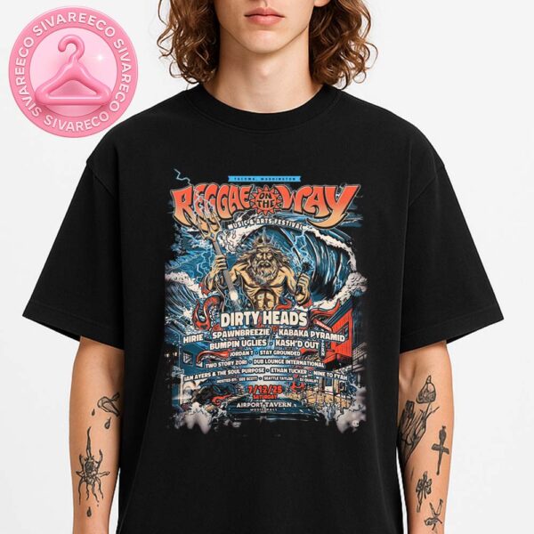 Dirty Heads Reggae On The Way Festival Poster At Airport Tavern In Tacoma WA On July 12 2025 With Neptune Graphic Style Unisex T-Shirt