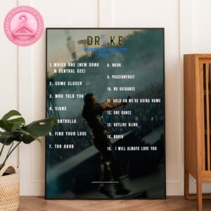 Drake Wireless Setlist Poster Day 3 – Hotline Bling One Dance Passionfruit Live Songs 2025 Home Decor Poster Canvas