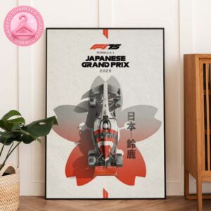 Formula 1 Japanese Grand Prix 2025 Racing Poster Featuring Cherry Blossom Motif And Suzuka Circuit Theme Motorsport Wall Art Home Decor Poster Canvas