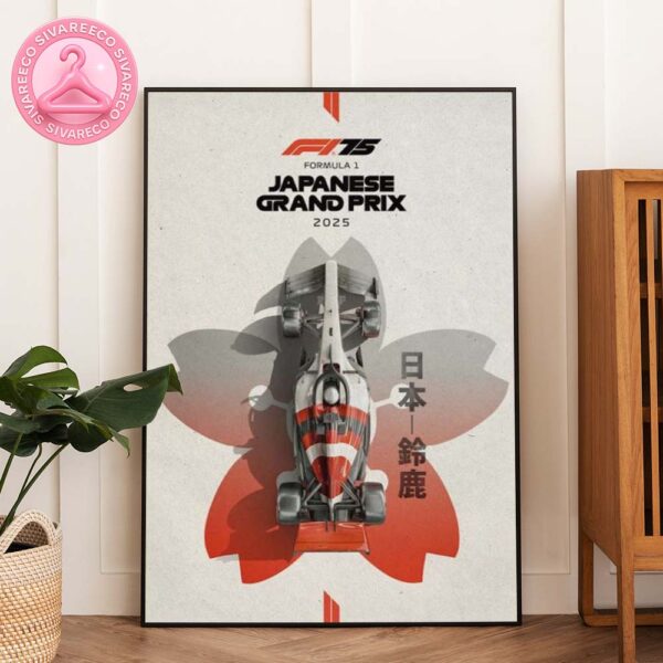 Formula 1 Japanese Grand Prix 2025 Racing Poster Featuring Cherry Blossom Motif And Suzuka Circuit Theme Motorsport Wall Art Home Decor Poster Canvas