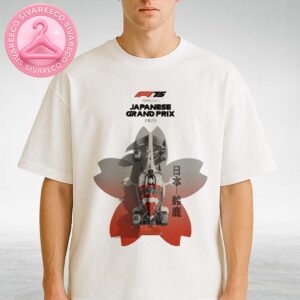 Formula 1 Japanese Grand Prix 2025 Racing Poster Featuring Cherry Blossom Motif And Suzuka Circuit Theme Motorsport Wall Art Unisex T-Shirt