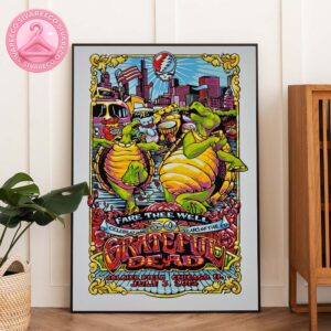 Grateful Dead 50th Anniversary Concert Poster At Soldier Field In Chicago IL On July 3 2015 With Dancing Turtles Artwork Home Decor Poster Canvas