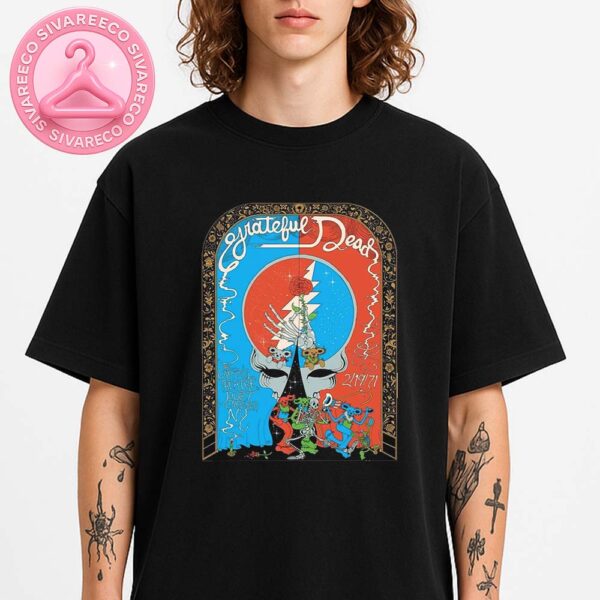 Grateful Dead Poster Art At The Capitol Theatre In Port Chester NY On February 19 1971 With Dancing Skeletons And Steal Your Face Icon Unisex T-Shirt