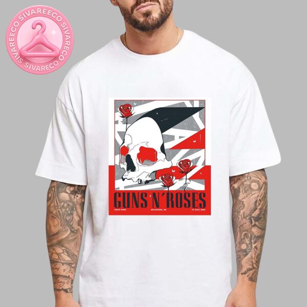 Guns N Roses Concert At Uce Park Belgrade RS At 18 July 2025 Skull Rose Graphic Premium T-Shirt