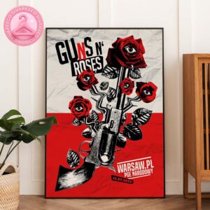 Guns N Roses Tour Poster Red And Black Revolver Rose Design At PGE Narodowy In Warsaw Poland European Stadium Tour 2025 Home Decor Poster Canvas