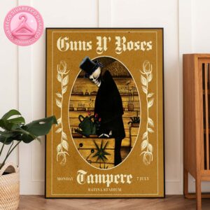 Guns N Roses Vintage Art Poster At Ratina Stadium In Tampere Finland On July 7 2025 Featuring Skeleton Gardener Design Home Decor Poster Canvas
